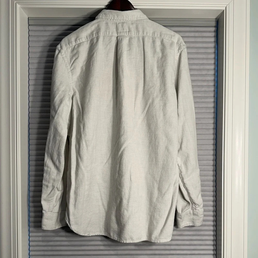 100% cotton flannel light grey button down shirt size XL.